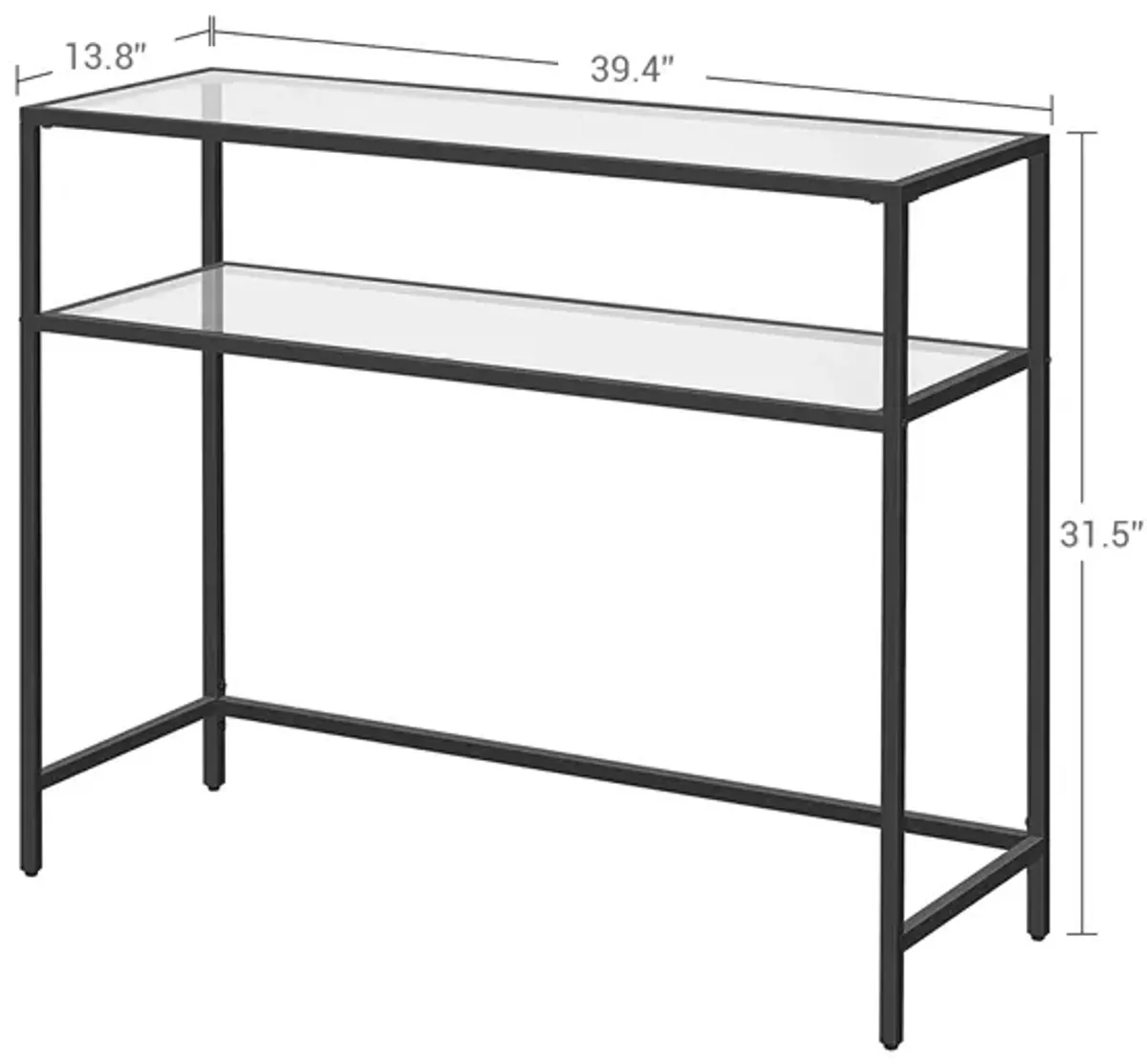 Elegant Modern Console Table with Tempered Glass - Versatile for Entryways