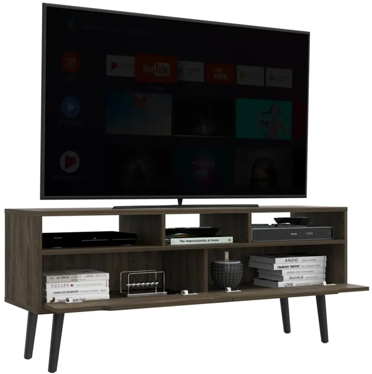 Tv Stand For Tv´S Up 52" Bull, Living Room, Dark Walnut