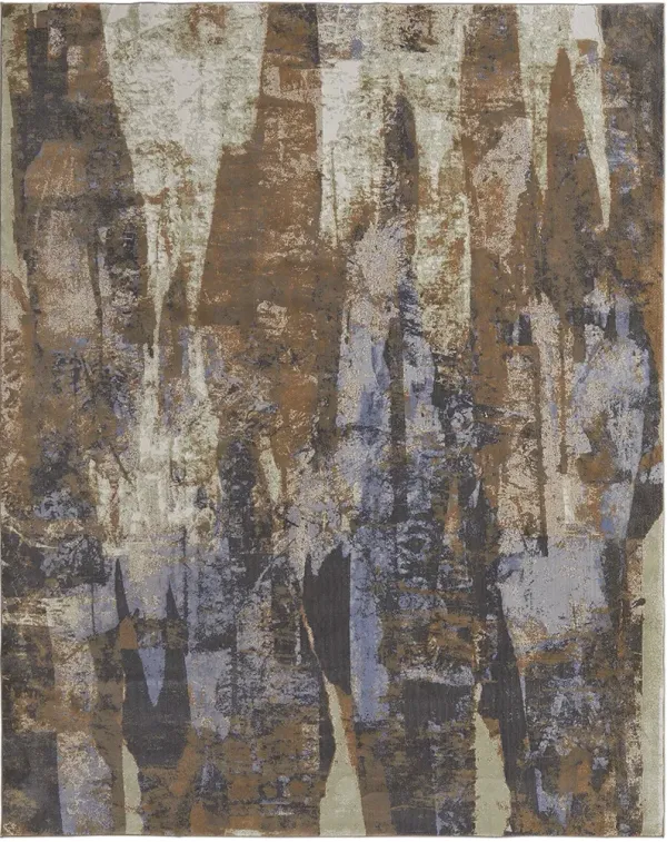 Clio 39K6F Brown/Blue/Ivory 12' x 15' Rug