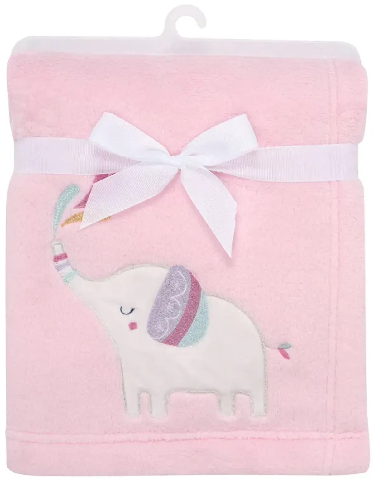 Bedtime Originals Elephant Dreams Appliqued Soft Fleece Baby Blanket - Pink