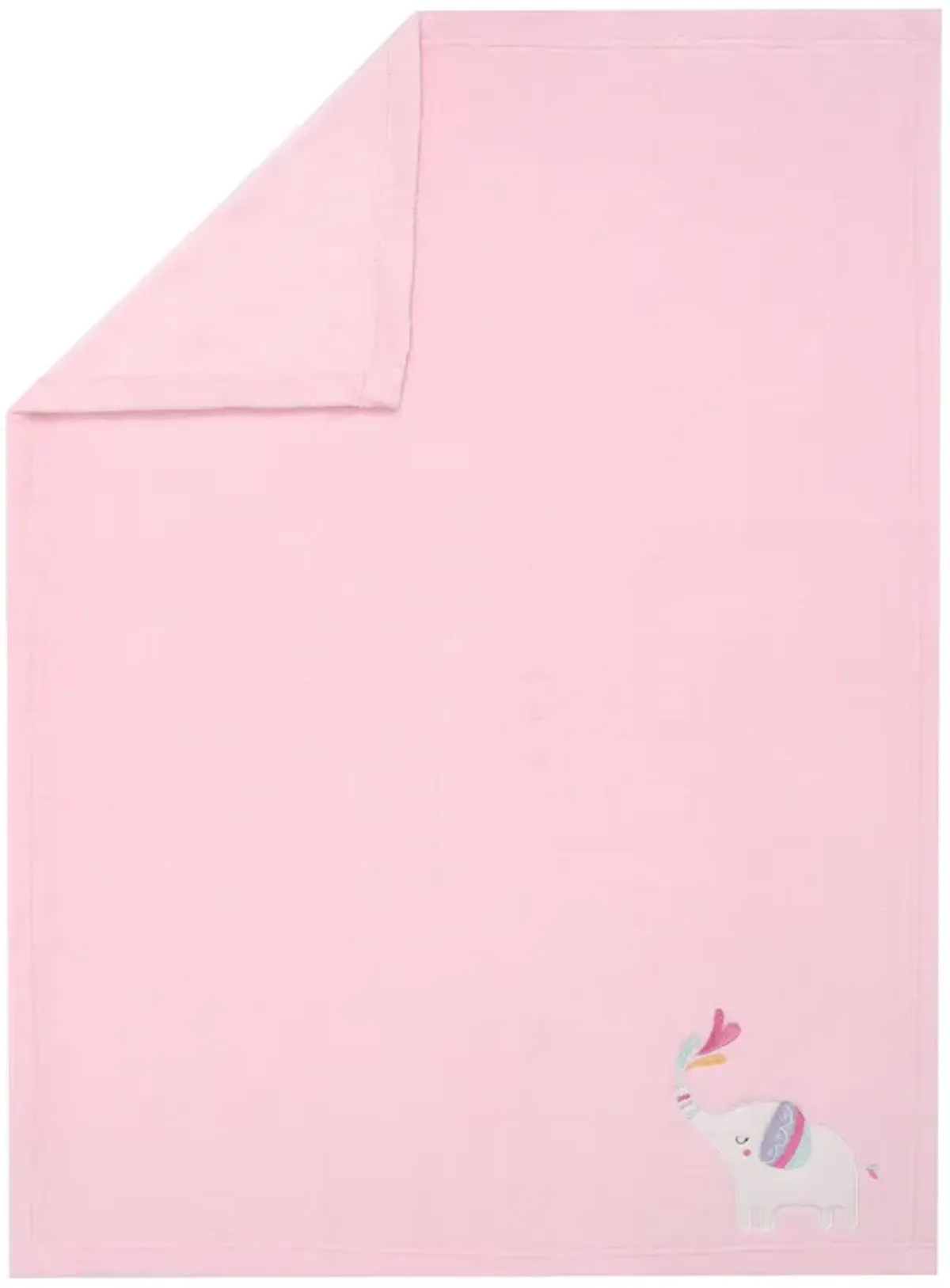 Bedtime Originals Elephant Dreams Appliqued Soft Fleece Baby Blanket - Pink