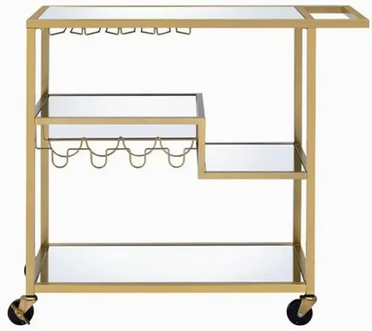 Adamsen Serving Cart, Champagne & Mirror