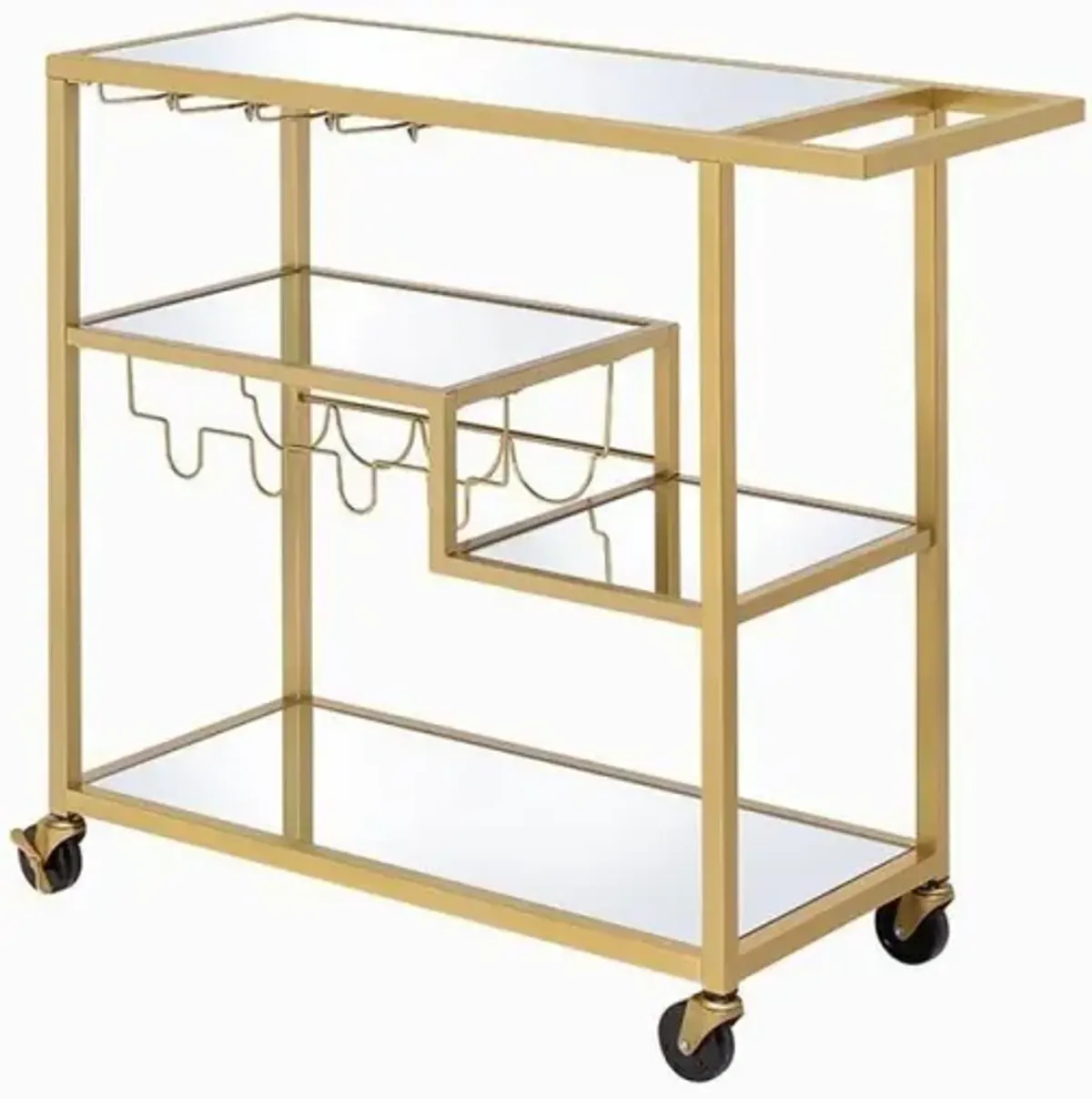 Adamsen Serving Cart, Champagne & Mirror