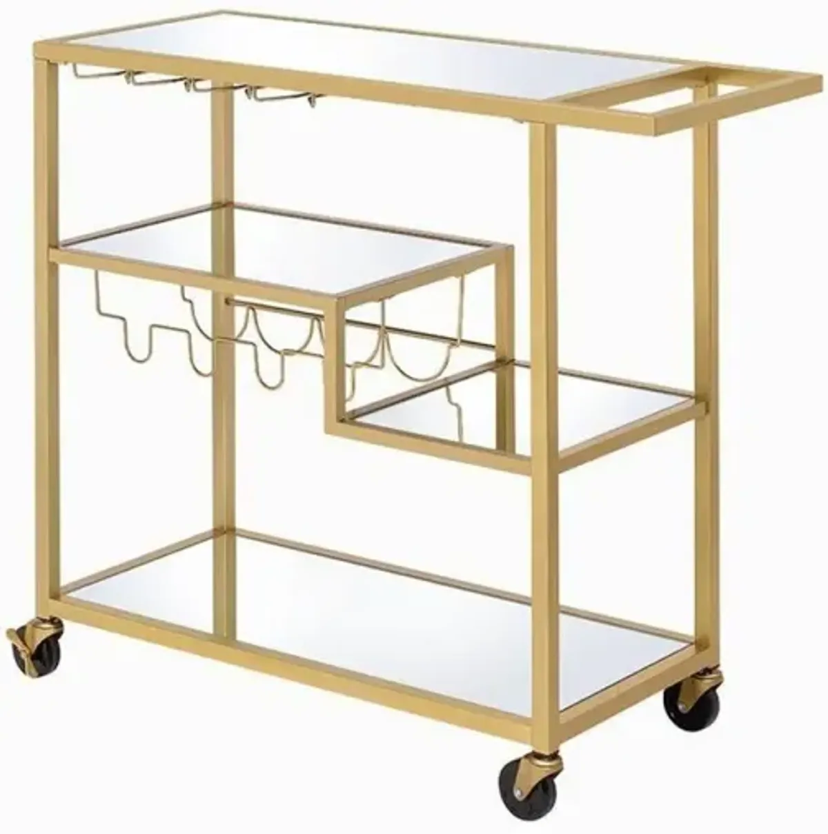 Adamsen Serving Cart, Champagne & Mirror