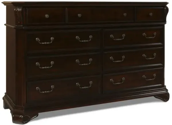 New Classic Furniture Furniture Emilie Solid Wood Engineered Wood Dresser in Tudor Brown