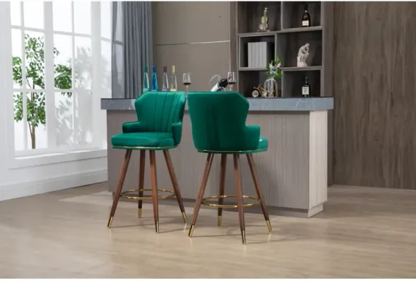 Swivel Bar Stools With Backrest Footrest, With A Fixed Height Of 360 Degrees