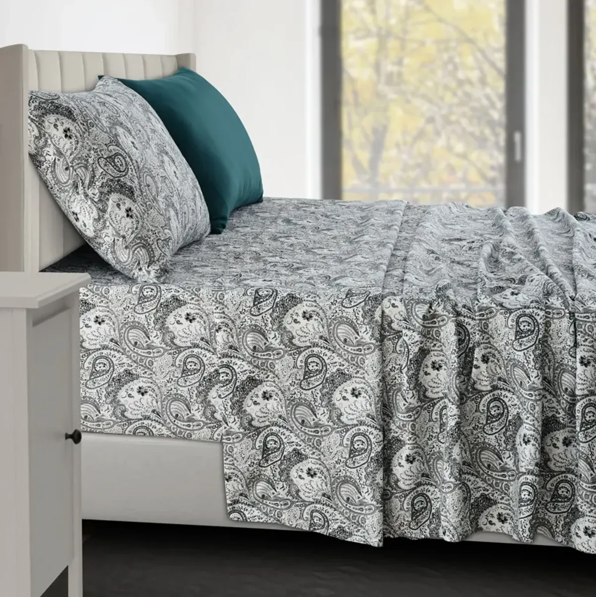 Lux Decor Collection Bed Sheets - Brushed Microfiber Paisley Sheet Set