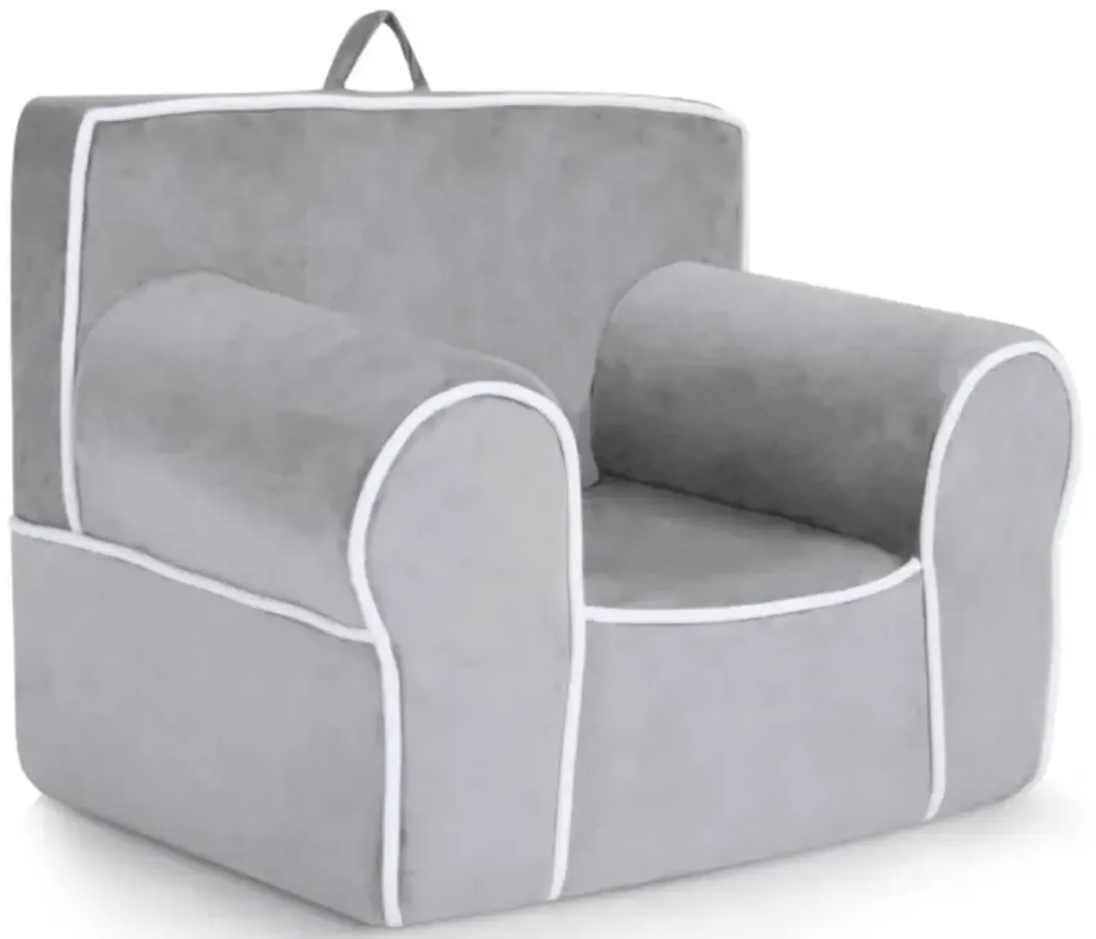 Hivvago Upholstered Kids Sofa with Velvet Fabric and High-Quality Sponge