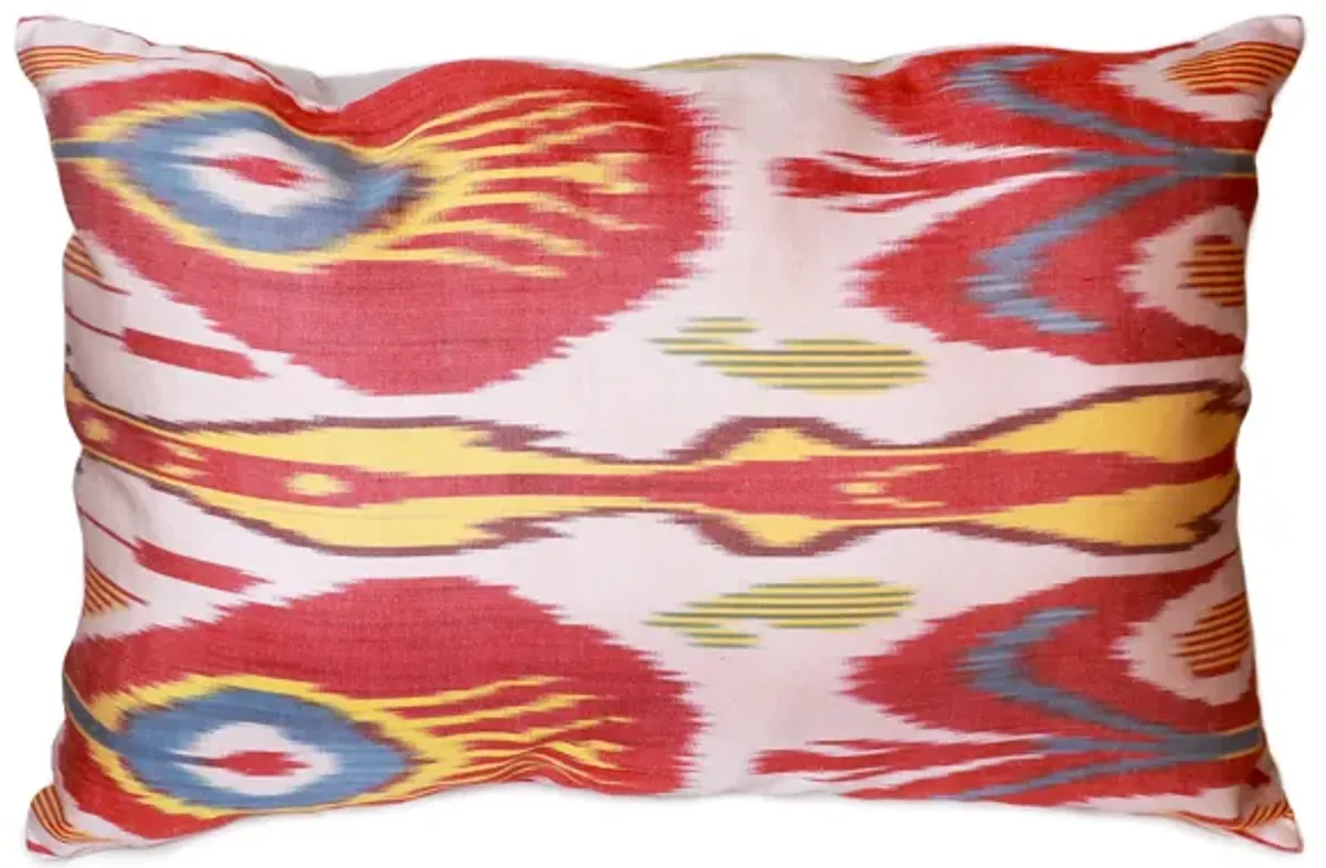 Pasargad Home Ikat Velvet Pillow- 15" x 24"