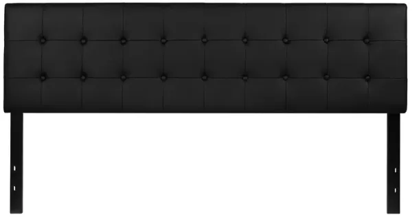 Flash Furniture Lennox Tufted Upholstered King Size Headboard in Black Vinyl