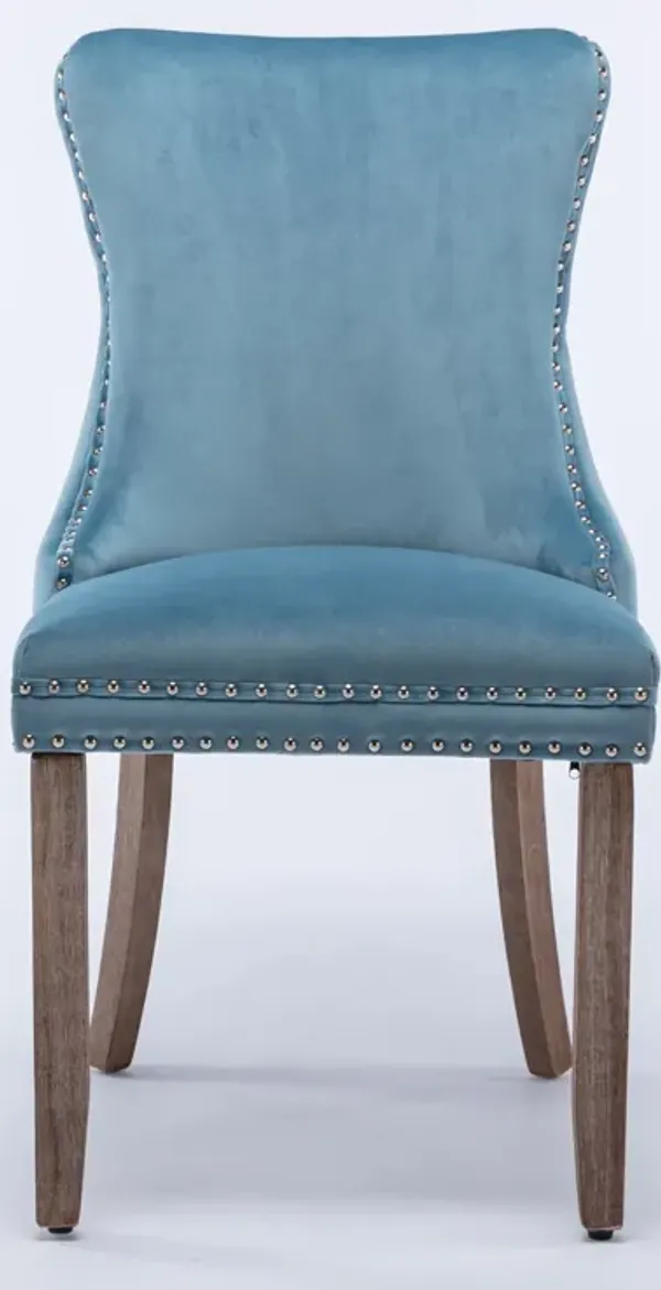 Streamdale Set of 2 Light Blue Wingback Dining Chairs