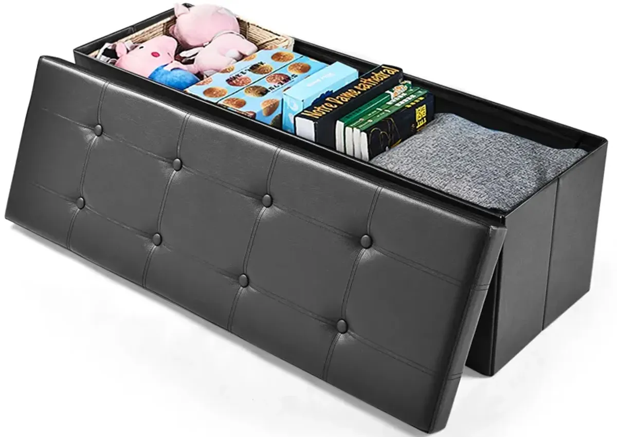 Large Folding Ottoman Storage Seat