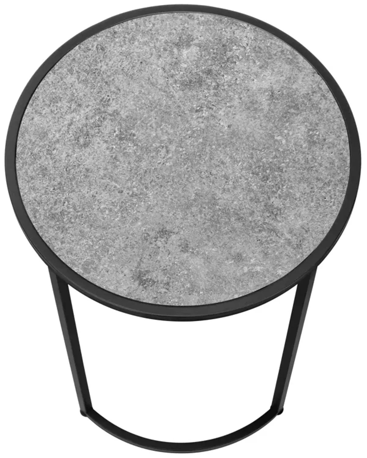 Monarch Specialties I 2206 Accent Table, Side, Round, End, Nightstand, Lamp, Living Room, Bedroom, Metal, Laminate, Grey, Black, Contemporary, Modern
