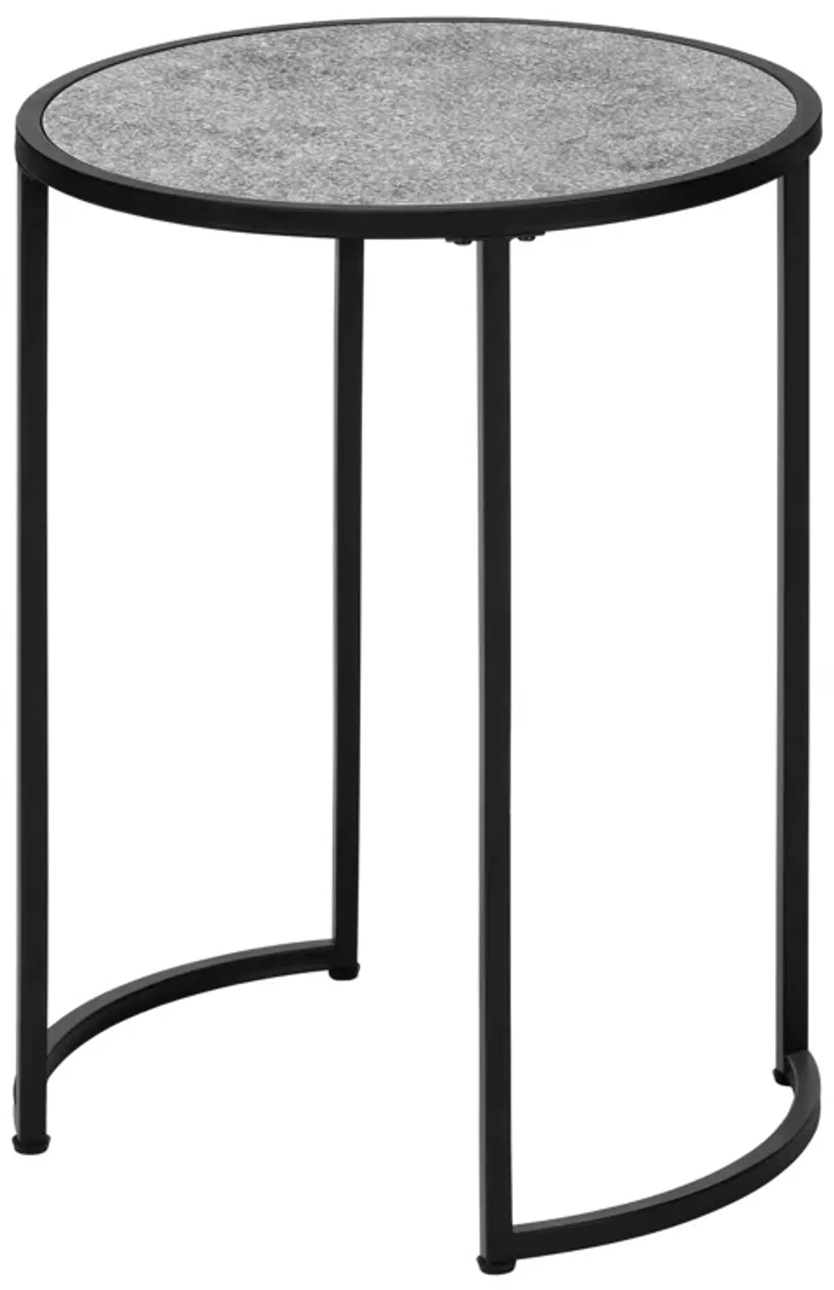 Monarch Specialties I 2206 Accent Table, Side, Round, End, Nightstand, Lamp, Living Room, Bedroom, Metal, Laminate, Grey, Black, Contemporary, Modern