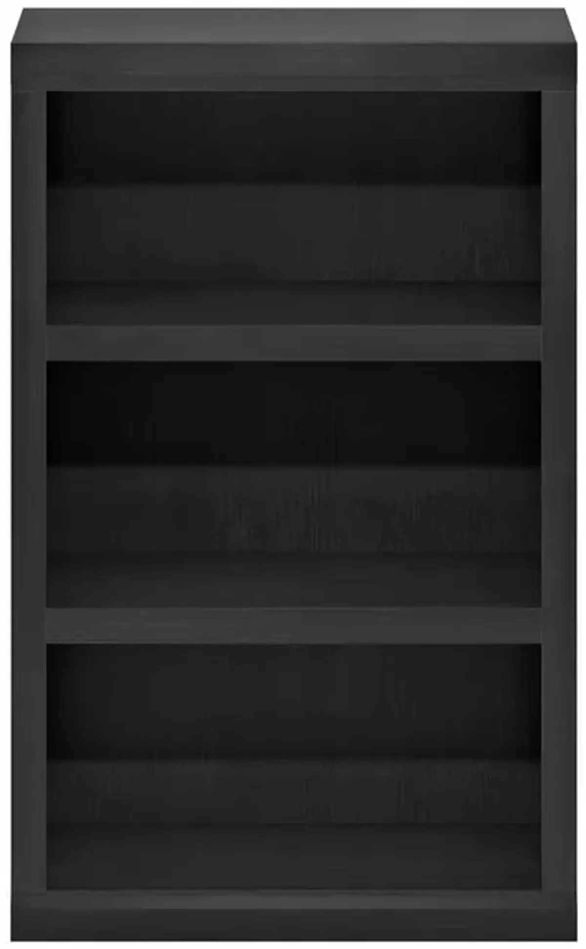 Rail 3-Tier Open Shelf Bookcase, Blackwood