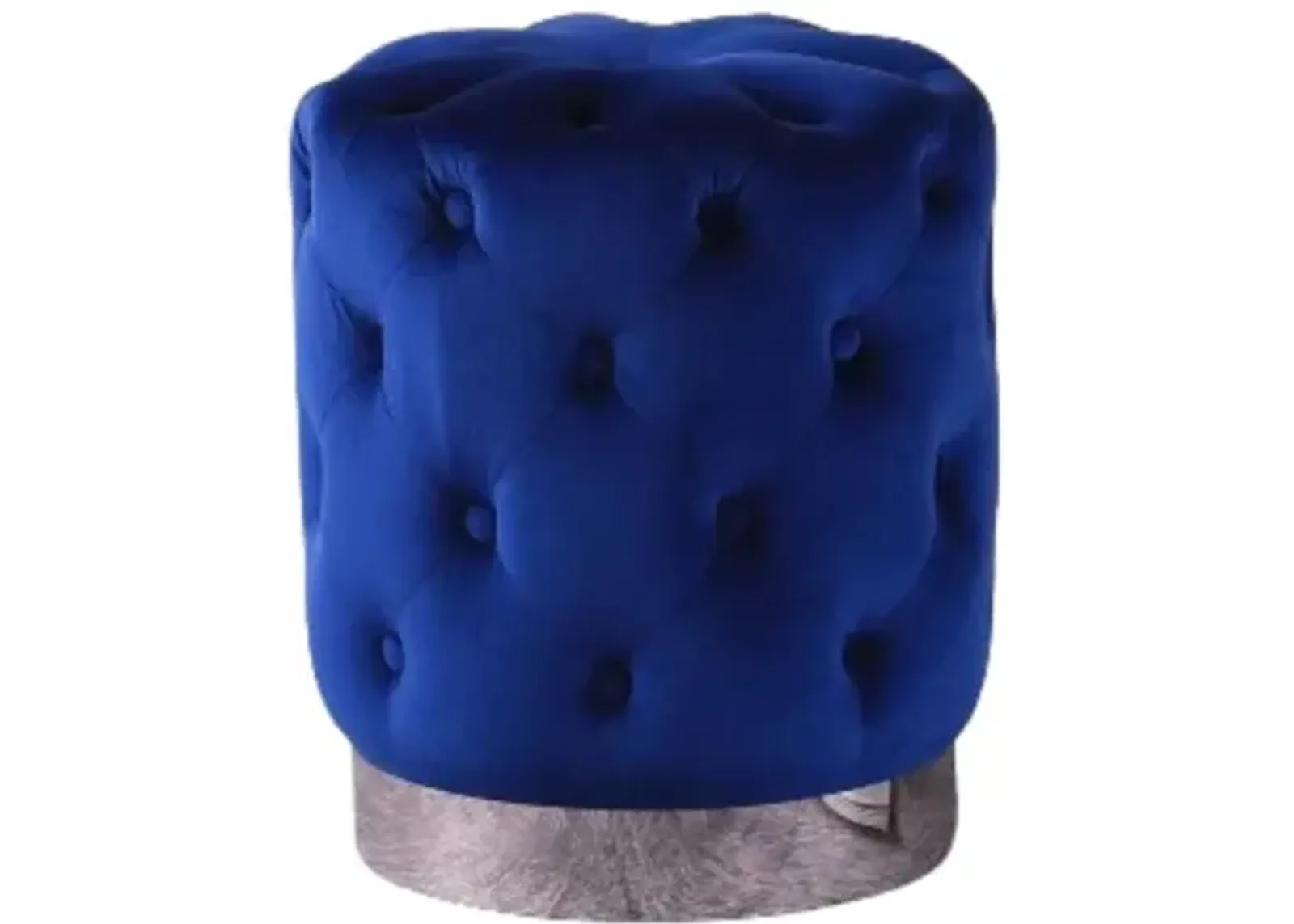 Jacobson Tufted Velvet Blue Accent Ottoman