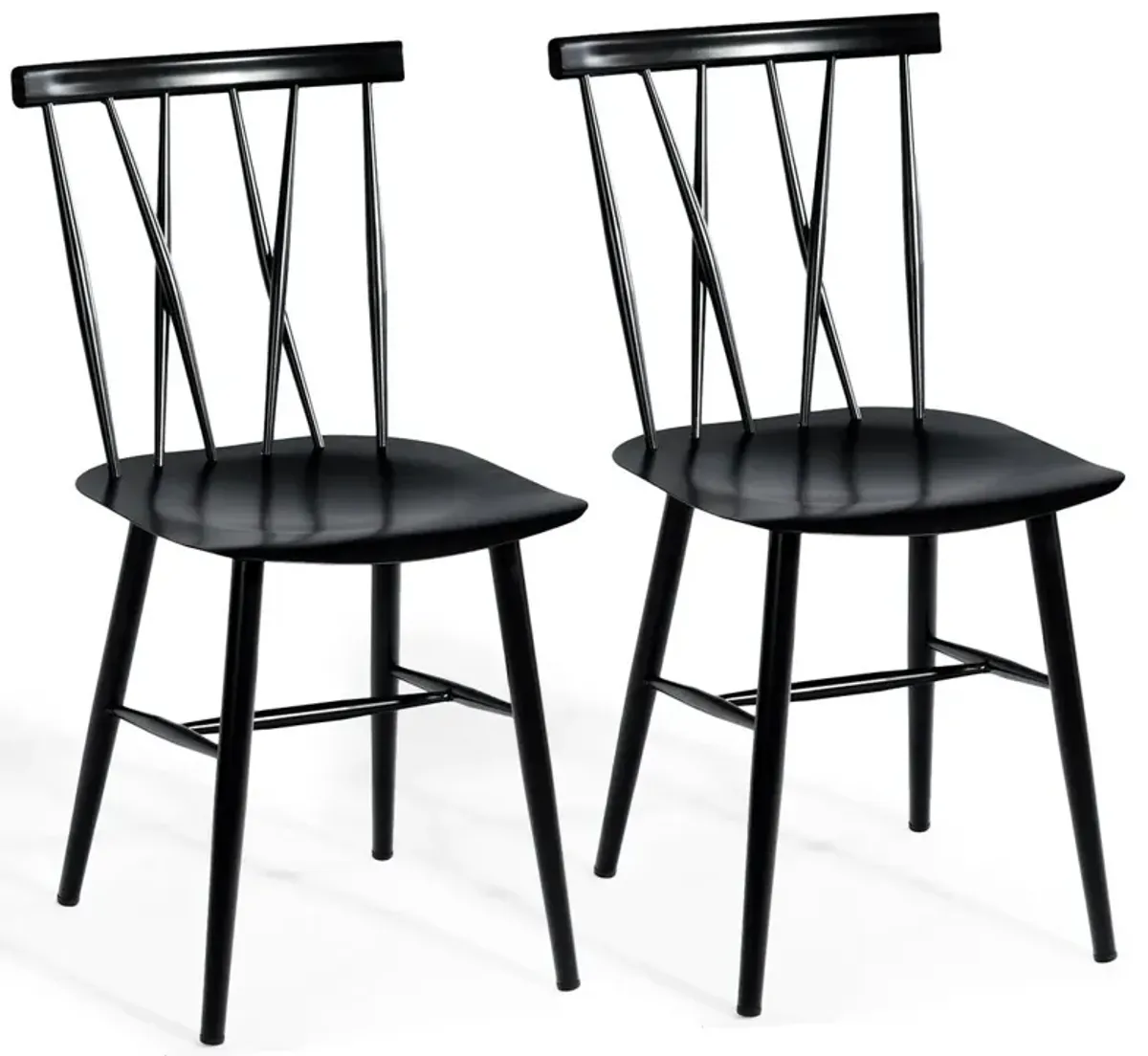 Set of 2 Modern Dining Chairs with Backrest