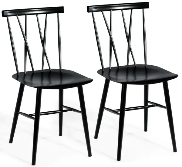 Set of 2 Modern Dining Chairs with Backrest