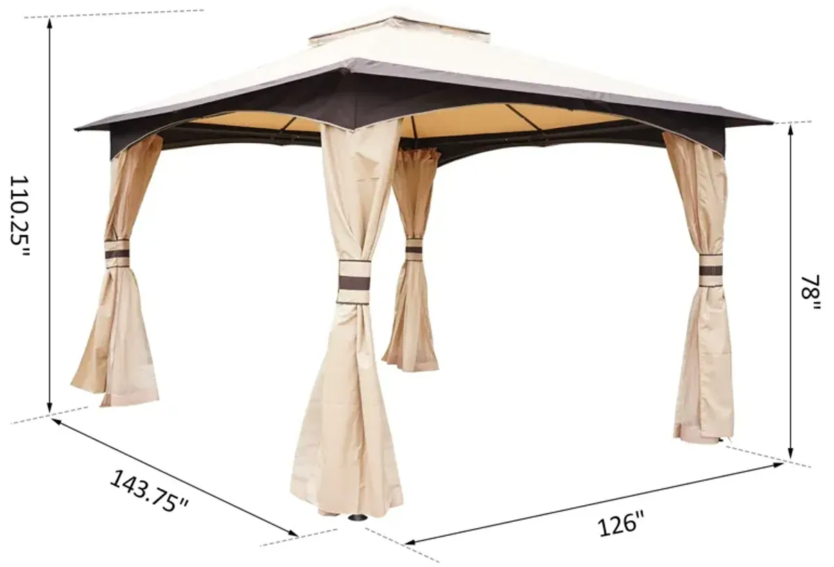 Lawn Party Central: 10x12 ft Outdoor Gazebo with Mesh Netting