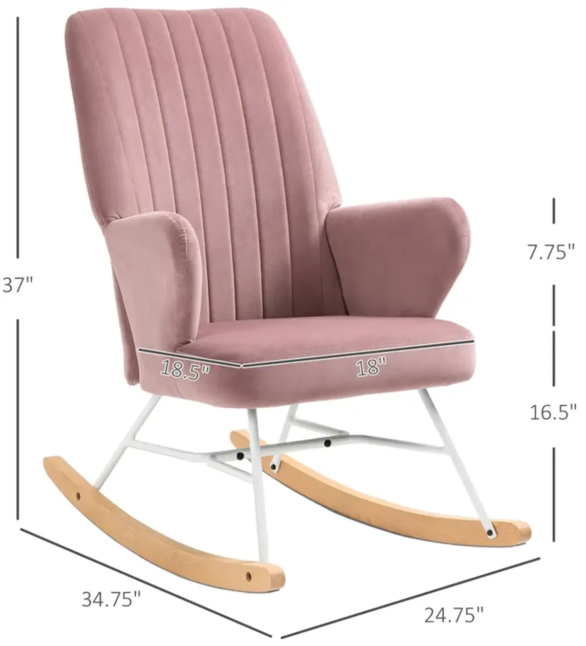 Pink Nursery Comfort: Upholstered Glider Rocking Accent Chair