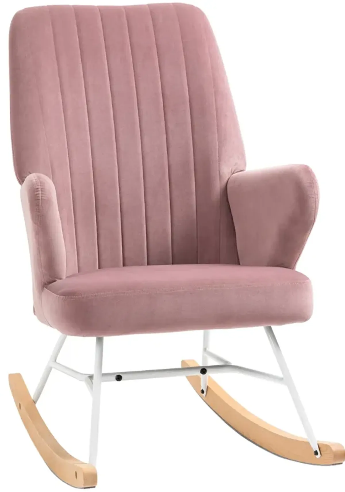 Pink Nursery Comfort: Upholstered Glider Rocking Accent Chair