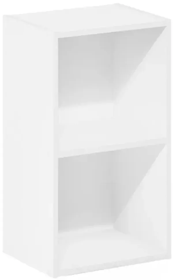Furinno Pasir 2-Tier Open Shelf Bookcase, White