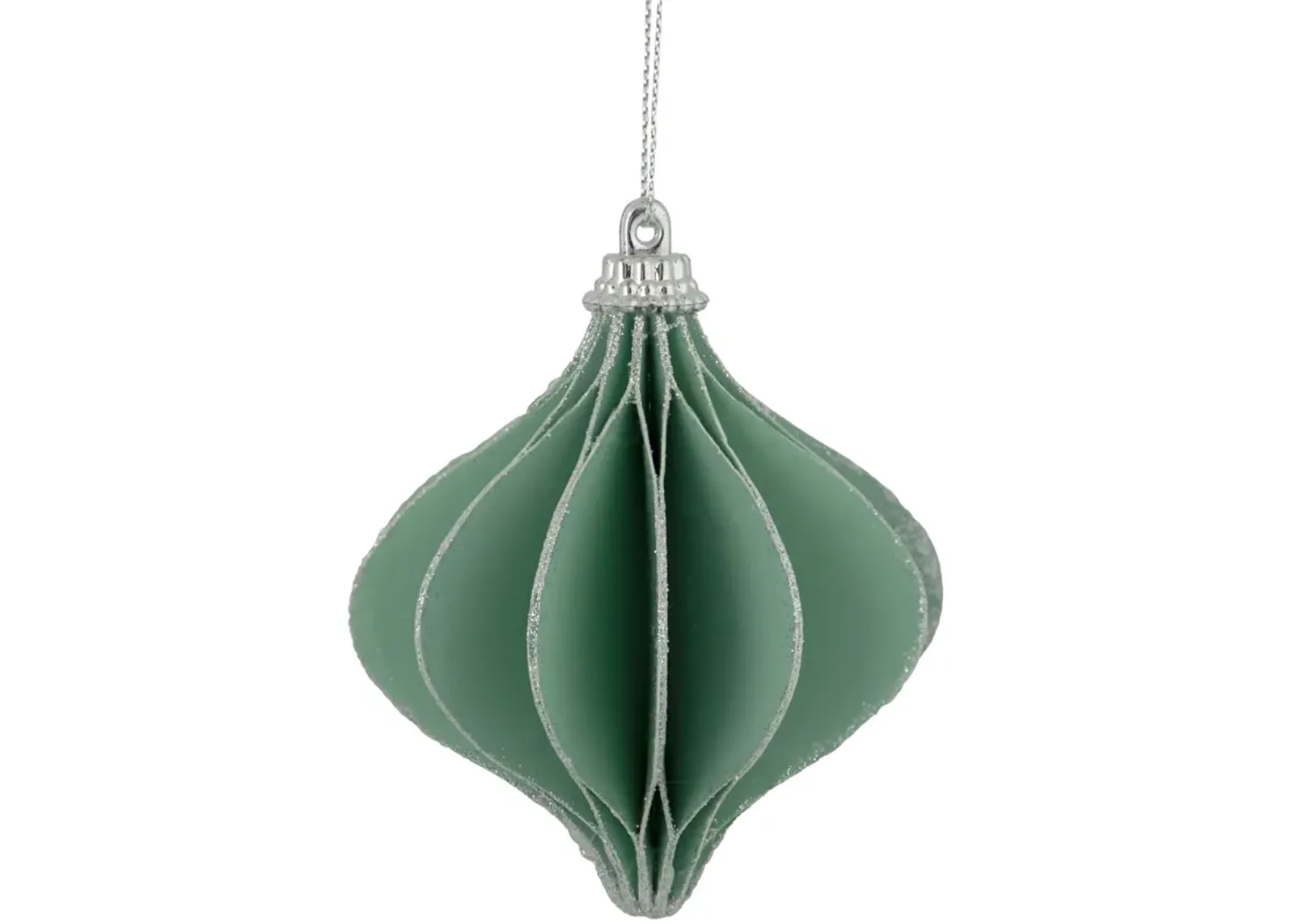 4.25" Glittered Green Onion Christmas Ornament