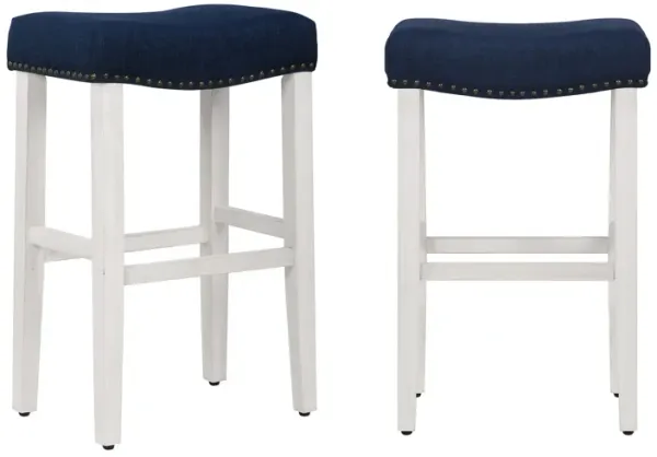WestinTrends 29" Upholstered Saddle Seat Bar Stool (Set of 2)