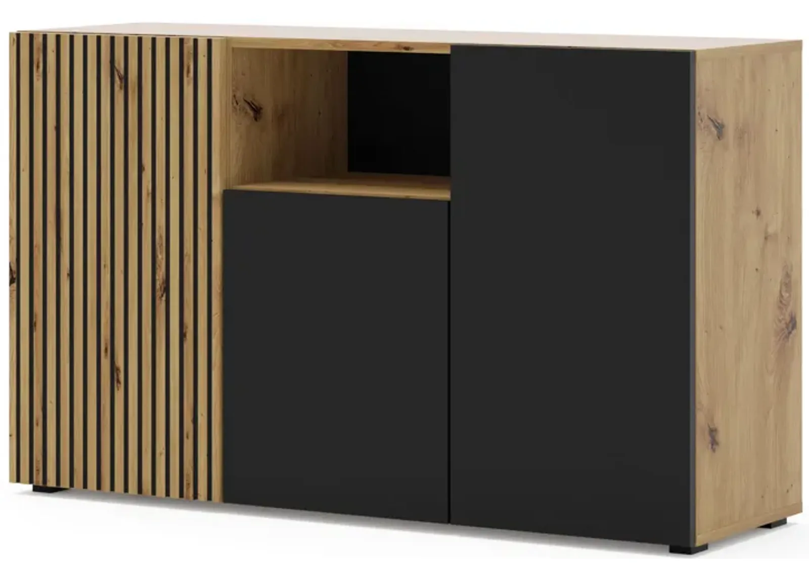 Buffet AURIS 3D 53'' Milled MDF Fronts Natural Oak Artisan Oak / Black Matt