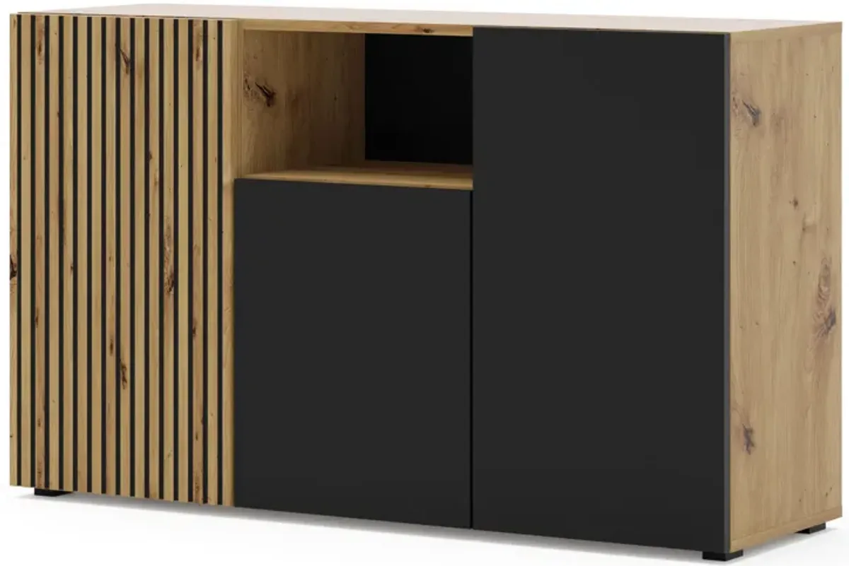 Buffet AURIS 3D 53'' Milled MDF Fronts Natural Oak Artisan Oak / Black Matt