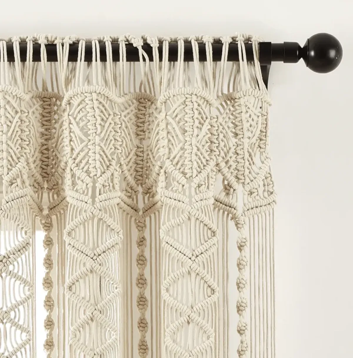 Boho Macrame Textured Cotton Window Curtain/Room Divider/Doorway/Wall Décor