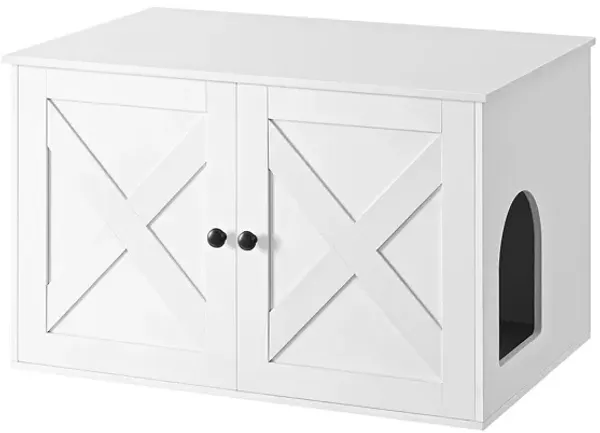 Cat Washroom Cabinet - Hidden Litter Box Enclosure with Wooden Doors