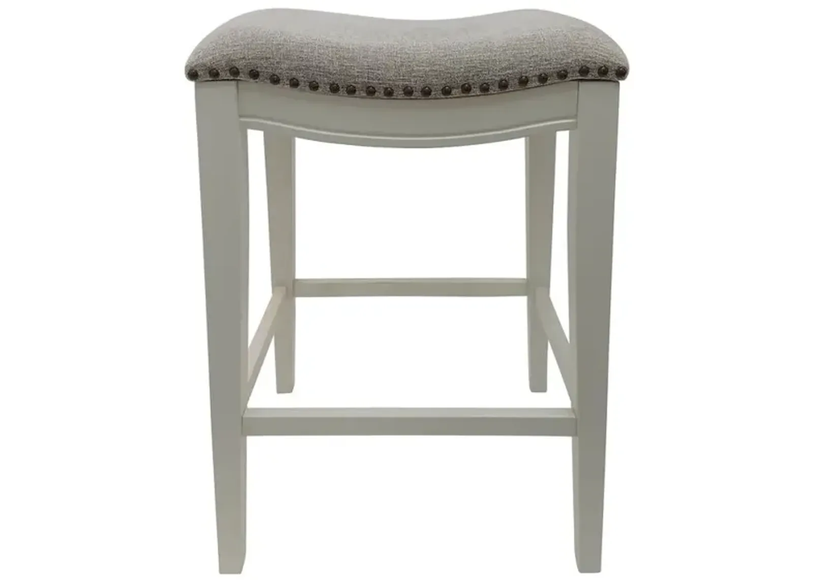 Carolina Living 30 Saddle Barstool - Set of 2 - Missouri White - Fawn Chenille Upholstery