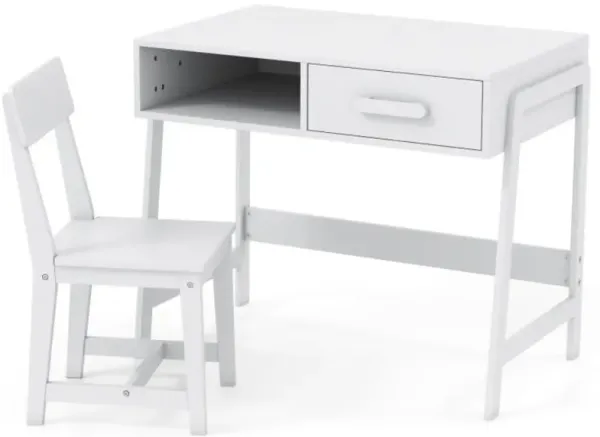 Kids Desk Set with Chair, Storage Drawer and Hutch for Study Room Organization