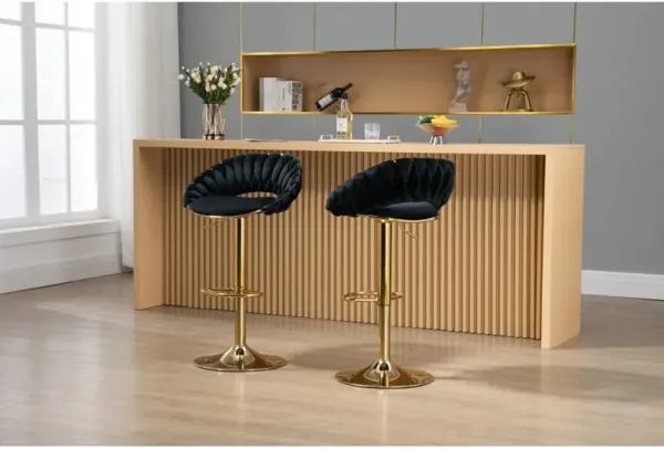 Swivel Bar Stools Set Of 2 Adjustable Counter Height Chairs With Footrest For Kitchen, Dining