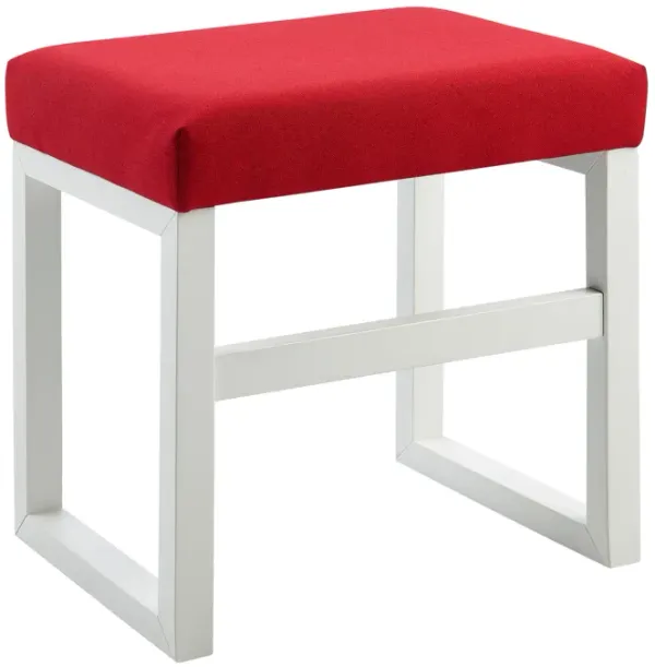 Teamson Home - Bellezza Kids Vanity Stool - White/ Coral Red