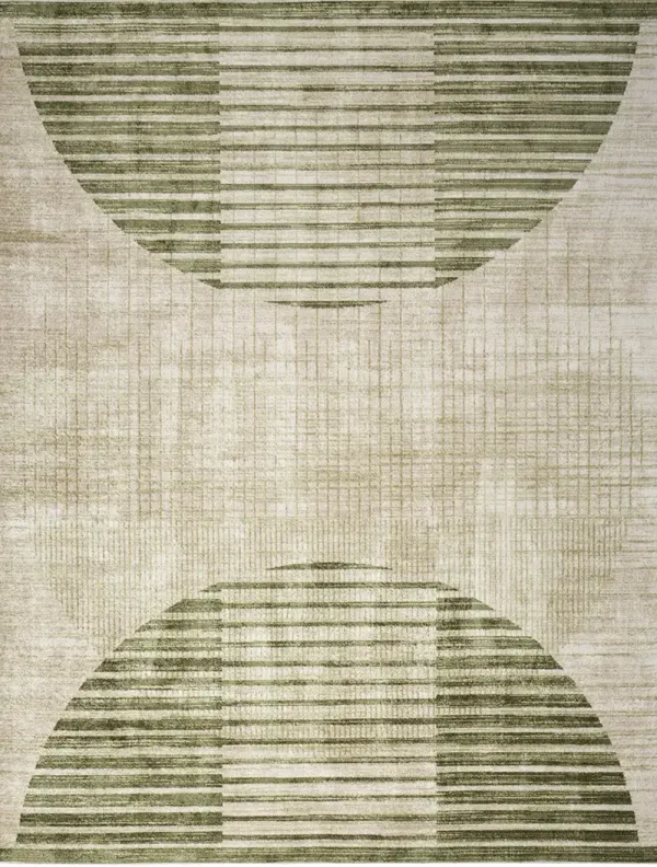 Astra Machine Washable ASW03 Ivory/Olive 6'7" x 9' Rug