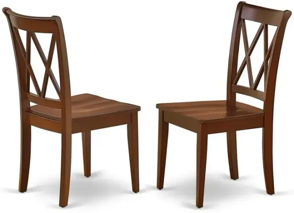 Clarksville Dining Chairs - Double Cross Back Solid Wood Seat Chairs, Set of 2, Mahogany