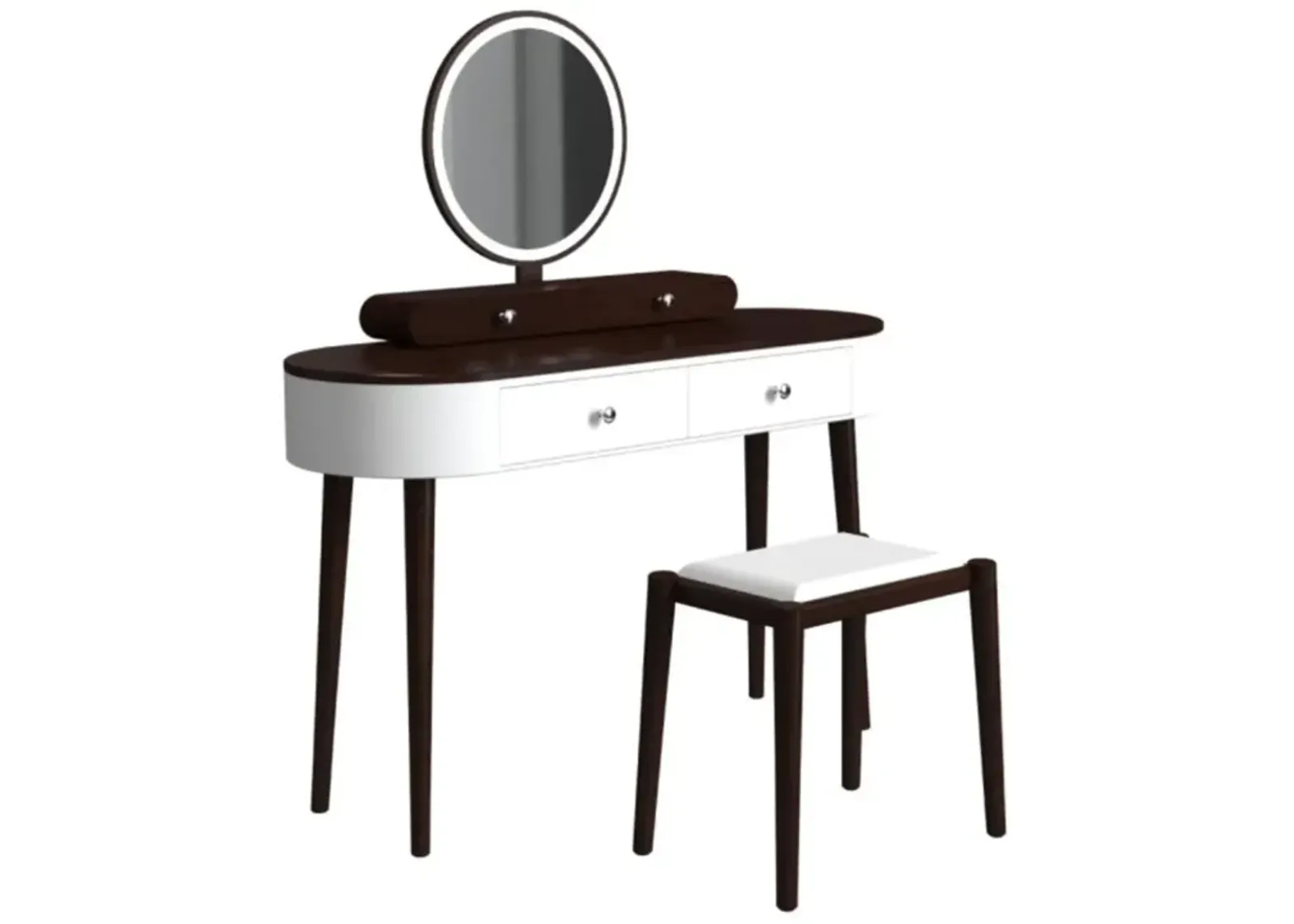 Hivvago Makeup Vanity Table Set with LED Mirror and 3 Spacious Drawers