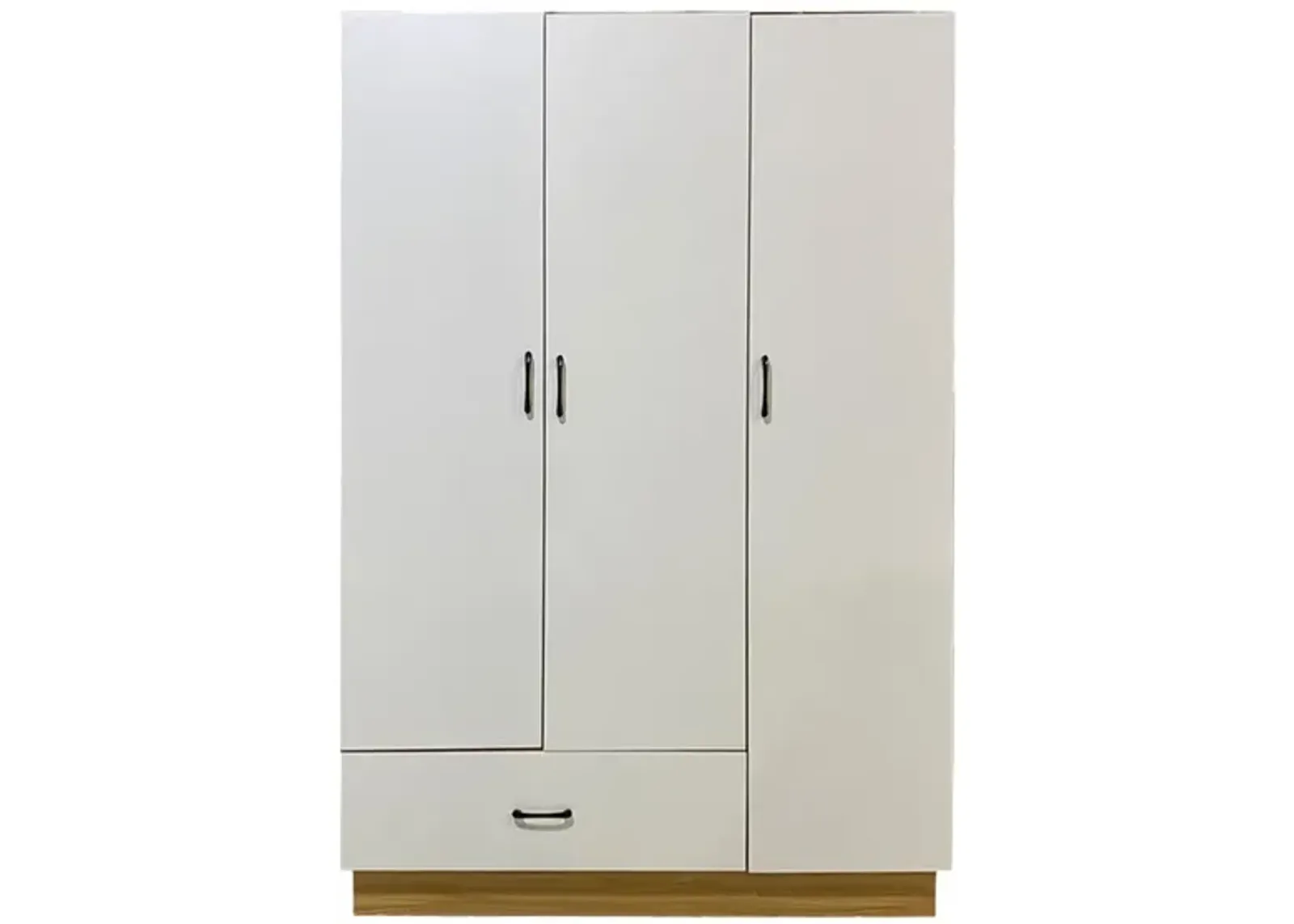 Armoire Wardrobe Closet, Bedroom Armoires with Hanging Rod, 3 Doors and 3 Storage Cabinets, Wardrobe Closet with Drawer,White