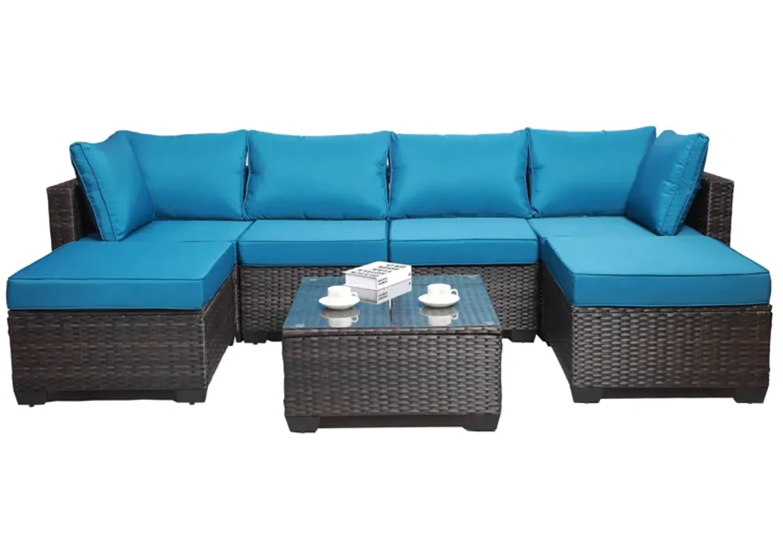 Merax Outdoor Garden Patio Furniture 7-Piece Sofa Sets