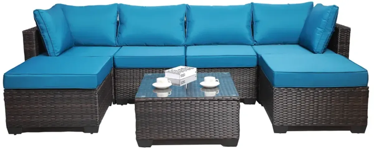 Merax Outdoor Garden Patio Furniture 7-Piece Sofa Sets