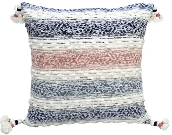 22" X 22" Throw Pillow for sofa with Tassels-Textured