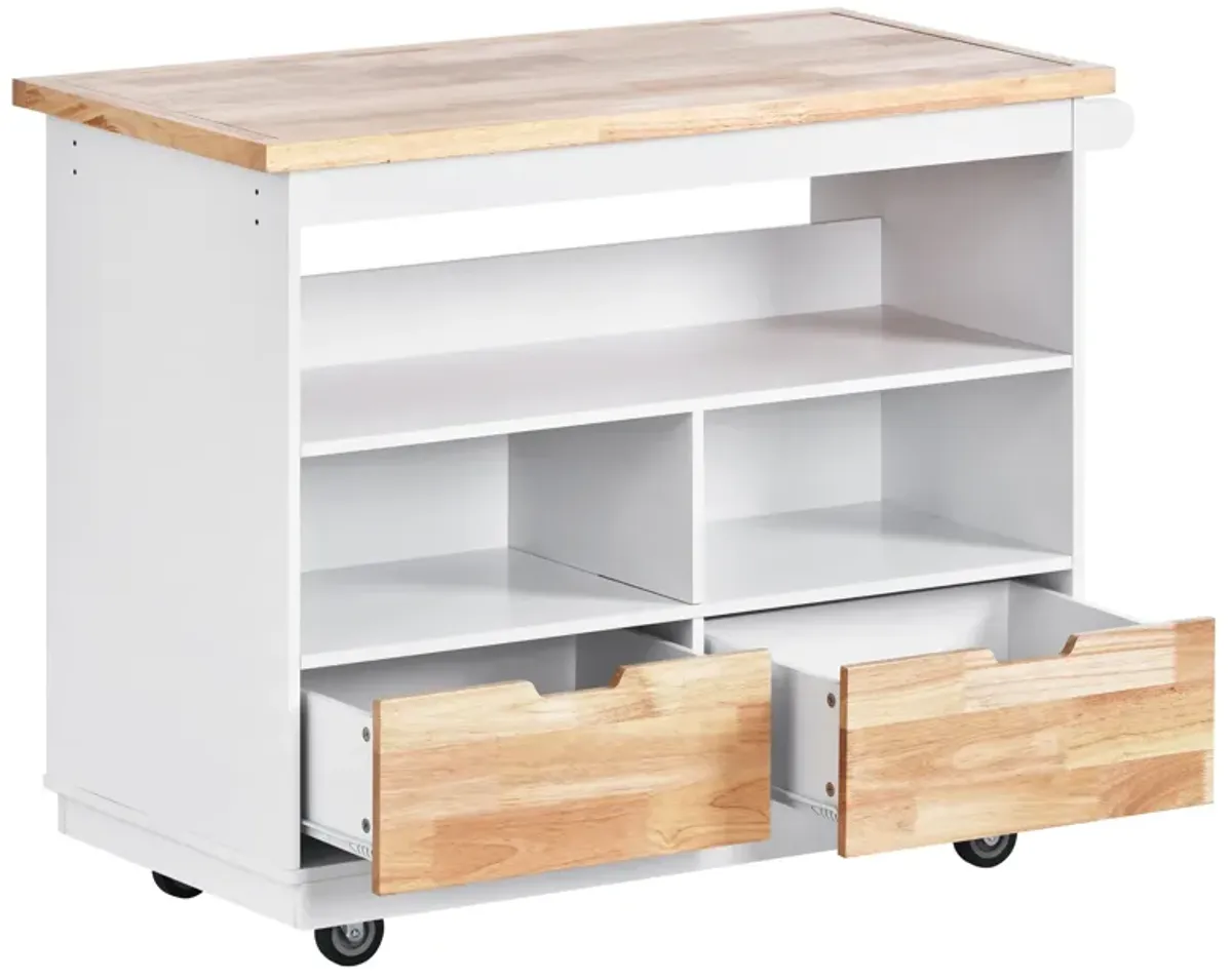 Merax Classic Two-sided Kitchen island Cart on Wheels