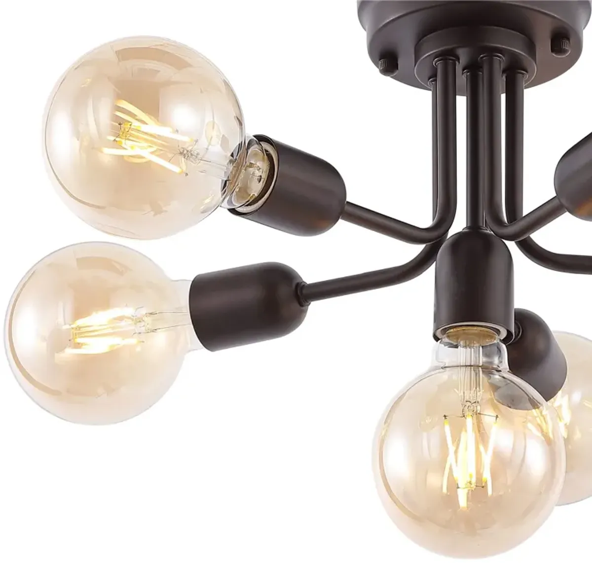 Marcel 6-Light Globe Farmhouse Modern Iron Bistro LED Semi Flush Mount