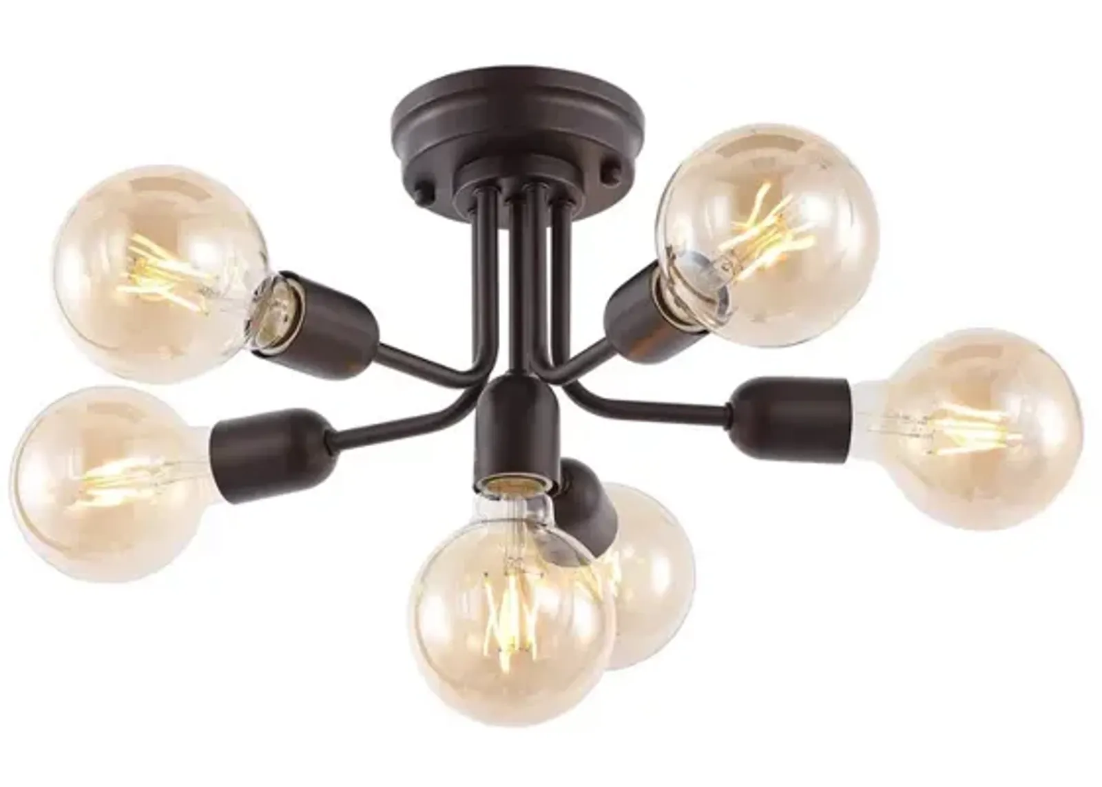 Marcel 6-Light Globe Farmhouse Modern Iron Bistro LED Semi Flush Mount