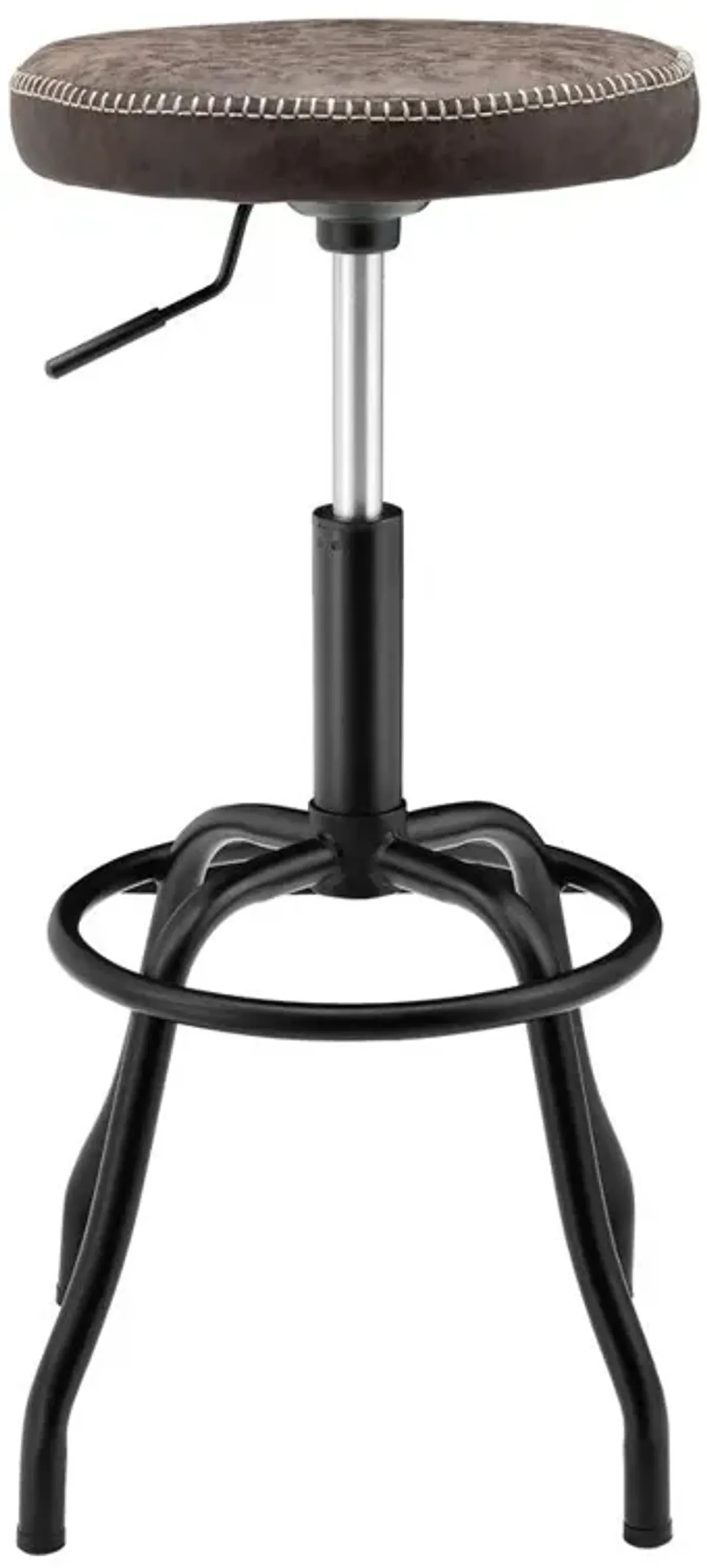 Eaton PU Leather Gaslift Backless Swivel Bar Stool