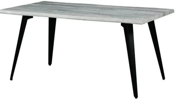 LeisureMod Ravenna Modern Rectangular Wood 63" Dining Table With Metal Legs