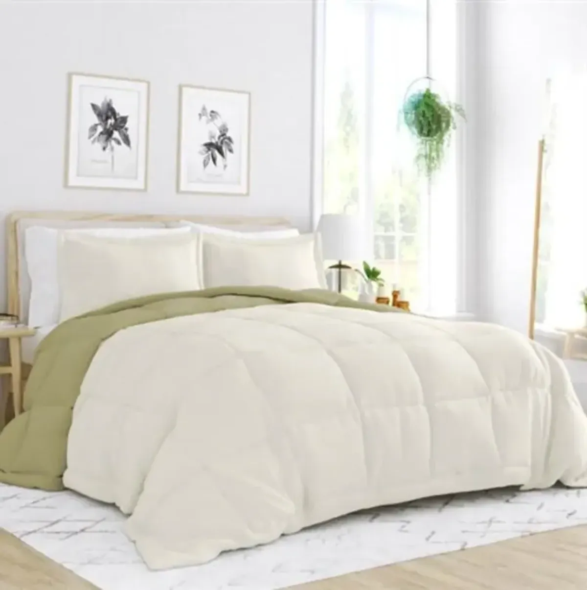 Hivvago Full/Queen 3 Piece Microfiber Reversible Comforter Set