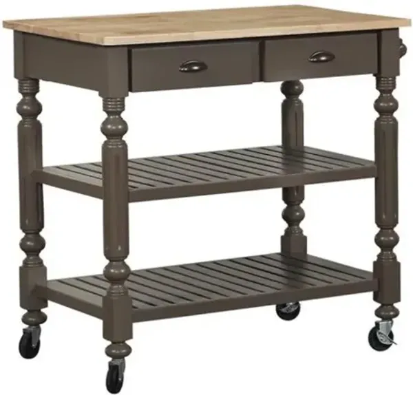 I Home Furnishings Payson Taupe Kitchen Cart